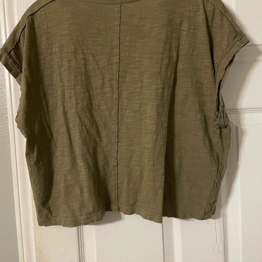 Green Boxy Muscle Tee Relaxed Fit